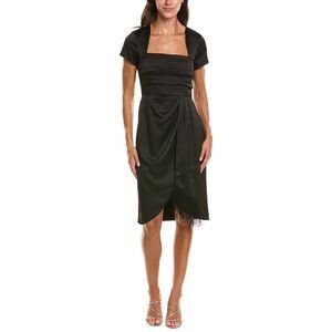Tahari Asl Womens  Printed Midi Dress, Black